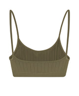 FLAT RIBBED SINCERE Bra Top | Olive