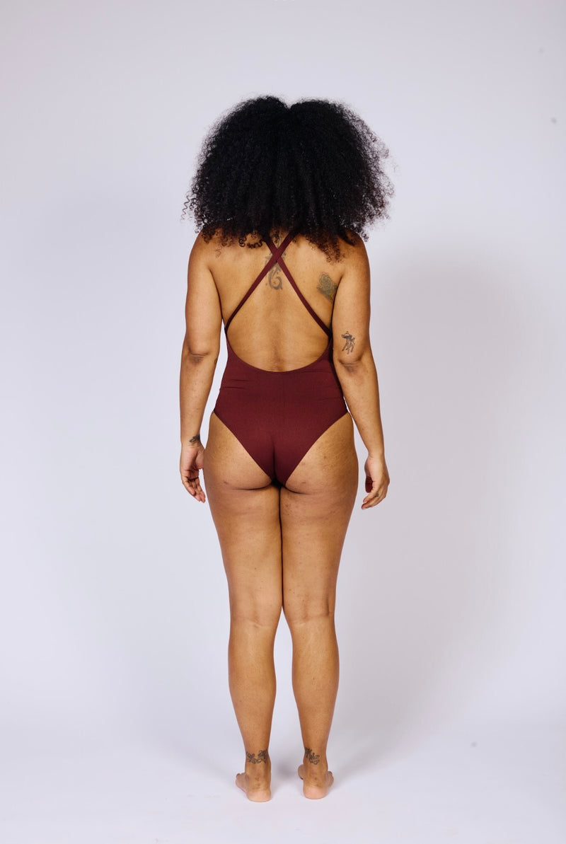ILLUMINATE Body Swimsuit | Maroon | Image 4