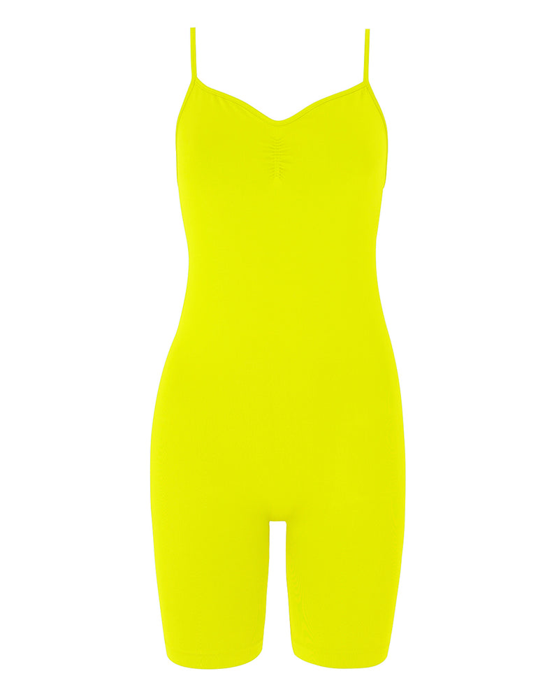 SPIRITED Shorts Unitard | Neon Yellow | Image 1