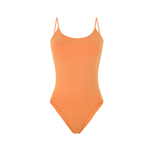 FLAT RIBBED GLORIOUS Body Swimsuit | Apricot