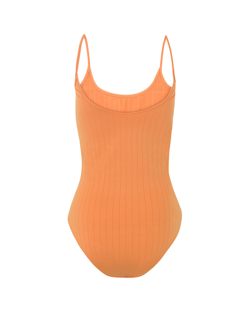 FLAT RIBBED GLORIOUS Body Swimsuit | Apricot | Image 3