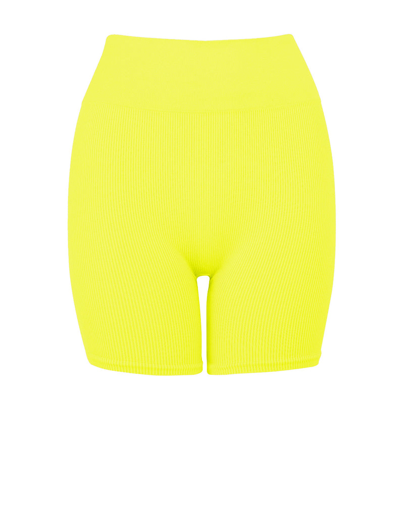 RIBBED COMPOSED Shorts | Neon Yellow | Image 1