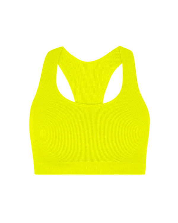 RIBBED ELATED - Bra Top - Neon Yellow