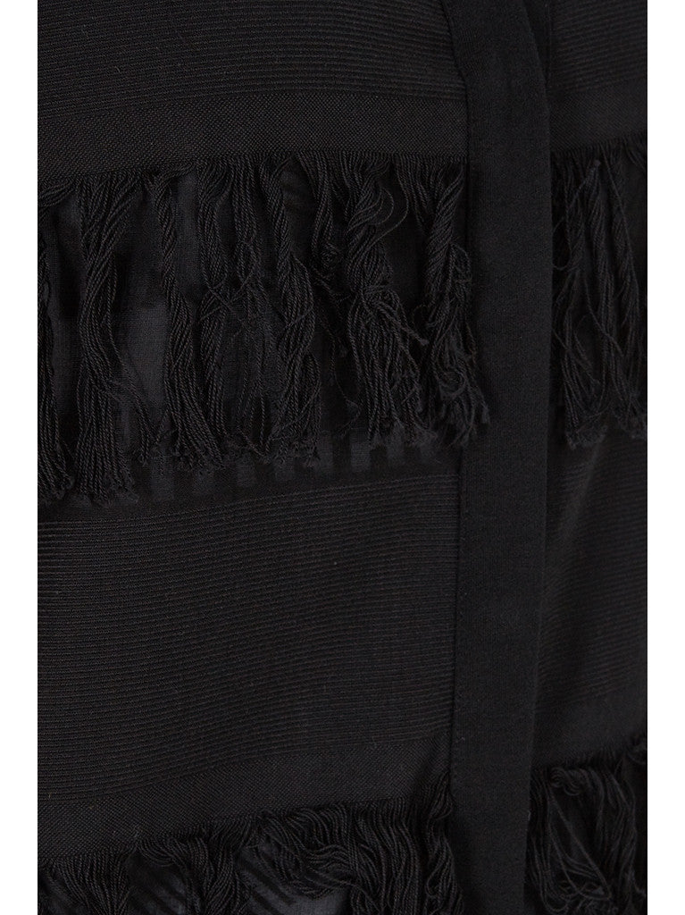 NEGRIL Shirt Dress | Black Fringe | Image 5