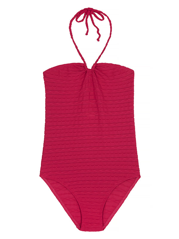 GIRLS' HONOLULU Swimsuit | Pink Cable Knit | Image 1