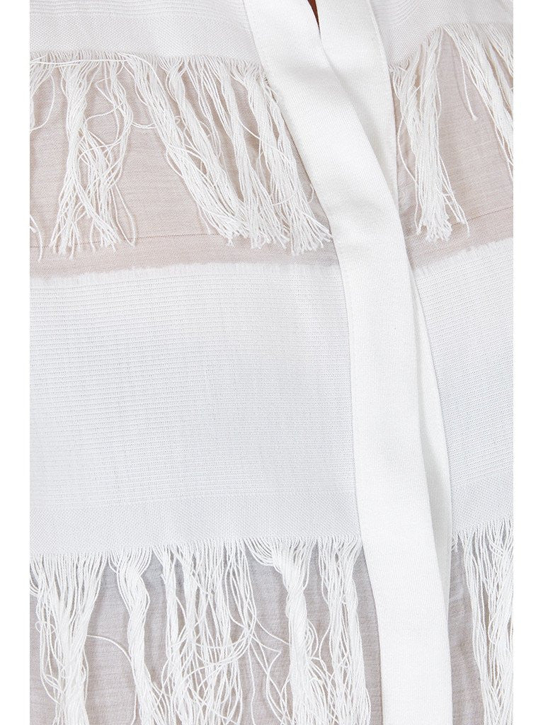 NEGRIL Shirt Dress | White Fringe | Image 4