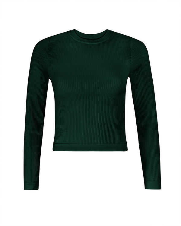 EQUILIBRIUM Wide Ribbed Top | Dark Green