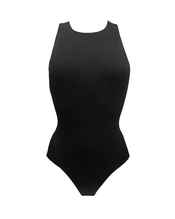 Glowing | One-Piece Swimsuit front | Black | Shaping Tummy Control Swimwear | Plus Size swimming costume |PRISM²