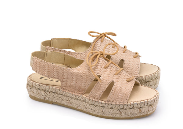 PALAWAN - Platform Sandals - Beige Basket Weave