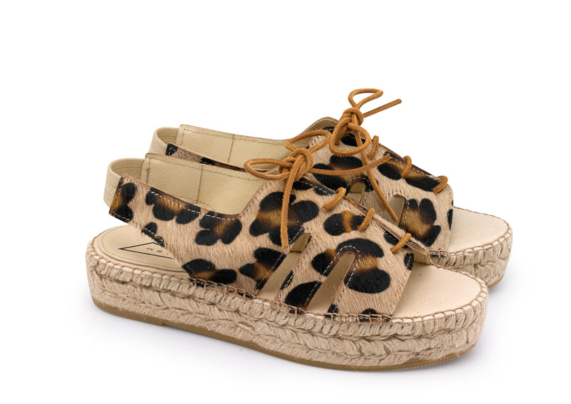 PALAWAN Platform Sandals | Leopard Pony | Image 1