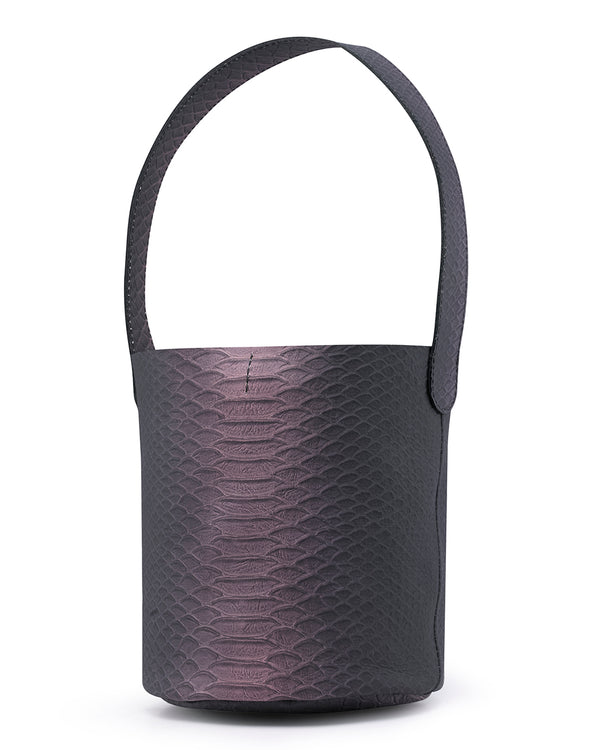 OAHU Mini Bucket Bag | Grey Ombre Faux Snake Leather | Image 1