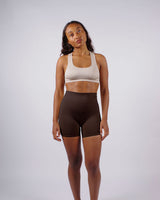 RIBBED COMPOSED - Shorts - Chocolate Brown