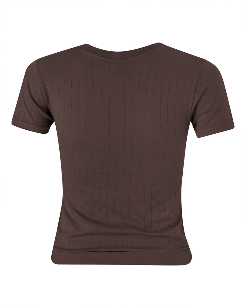sapient brown supportive gym t-shirt - prism2 london | Image 1