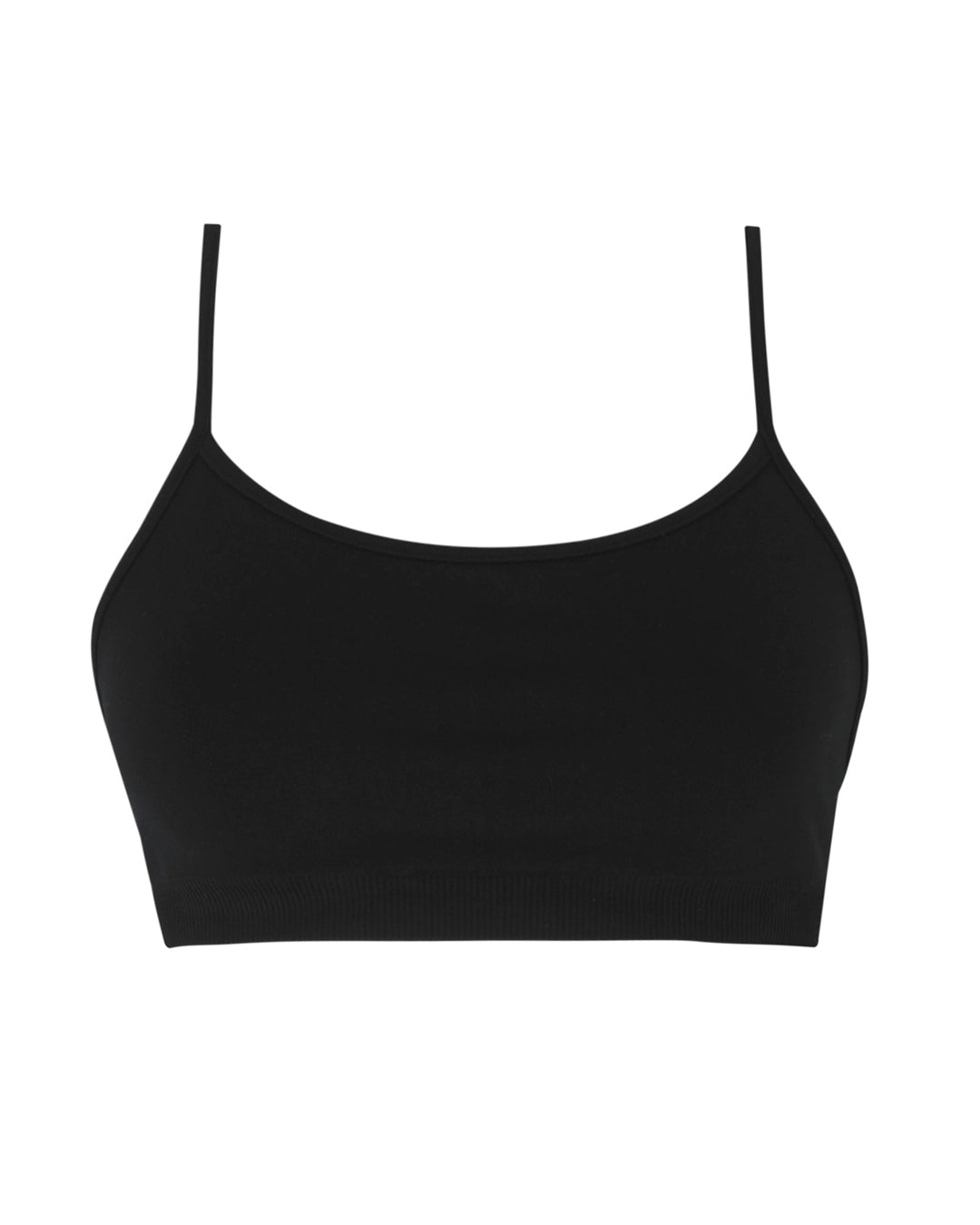 Flat Ribbed Sincere Bra Top in Black