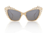 CALVI X Tina Leung Sunglasses | Gold with Crystals