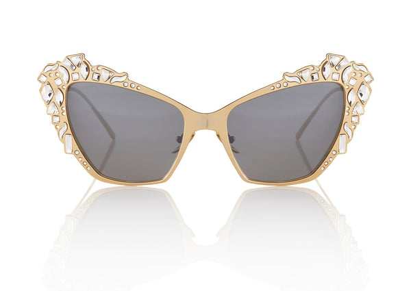 CALVI X Tina Leung - Sunglasses - Gold with Crystals