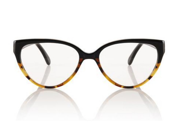 CANNES OPTICAL - Black & Amber. Stylish frames are a smaller take on the Portofino - suitable for smaller faces. Also available in sunglasses.