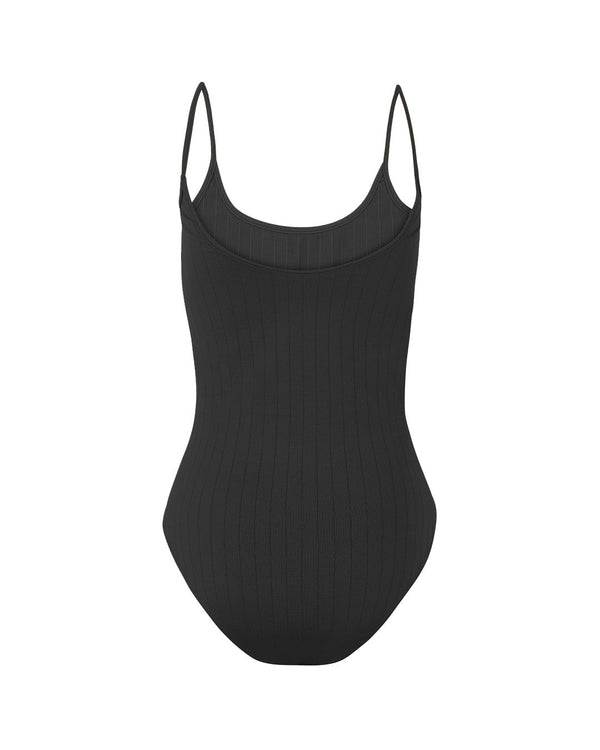 FLAT RIBBED GLORIOUS Body Swimsuit | Black