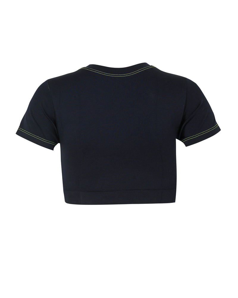 MINDFUL T-Shirt | Navy with Neon Contour Stitching | Image 4