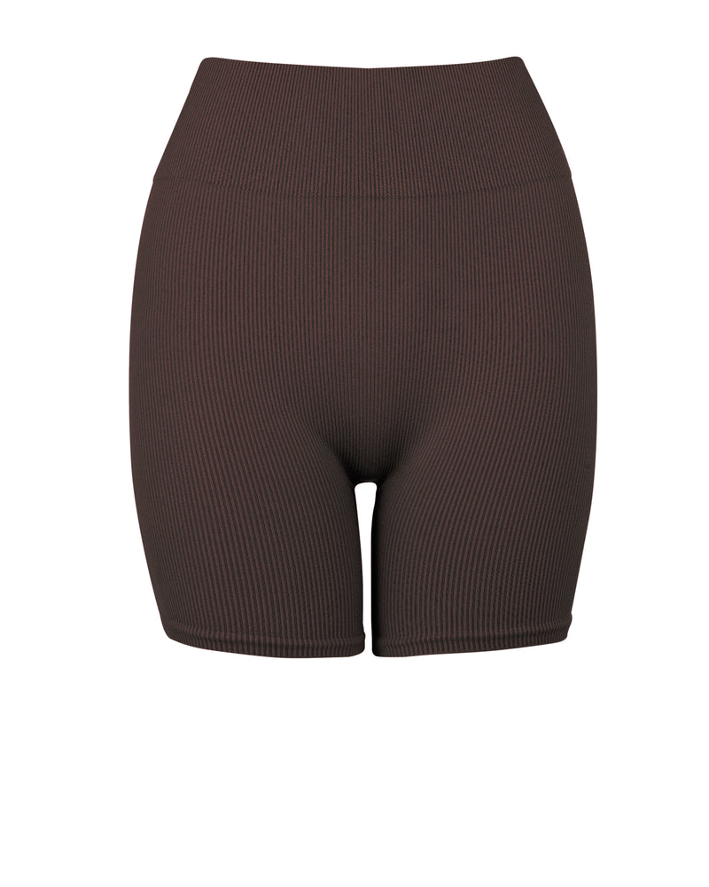 RIBBED COMPOSED Shorts | Chocolate Brown | Image 1