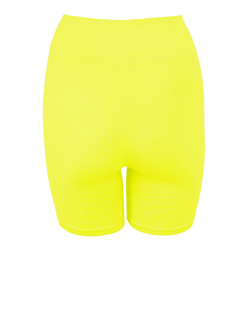 RIBBED COMPOSED Shorts | Neon Yellow | Image 3