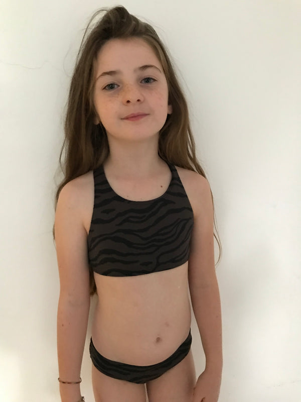 Benirras Top Biarritz Bottoms Girls Swim White Flower