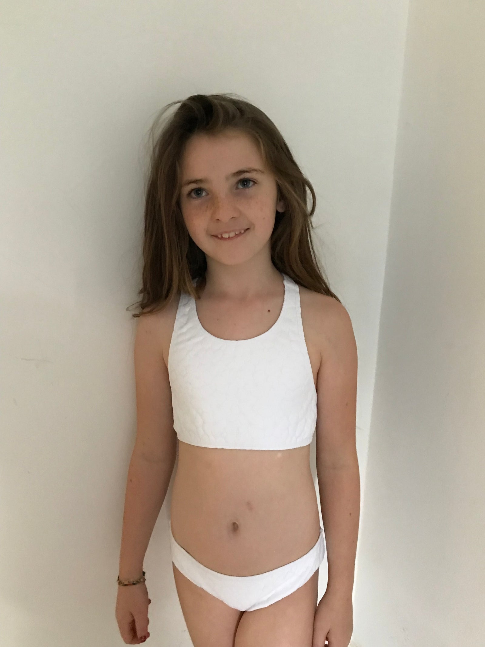 GIRLS' BENIRRAS TOP BIARRITZ BOTTOMS Bikini Set White Flower