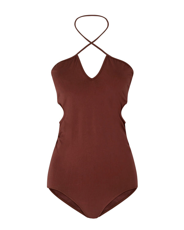  Immersed | One-Piece Swimsuit with cut outs | Maroon | Shaping Control Swimwear | swimsuit to hide belly | Supportive swimsuit | Plus size swimwear | PRISM²