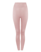flat ribbed nourish leggings in blush - supportive compression leggings - prism2 london
