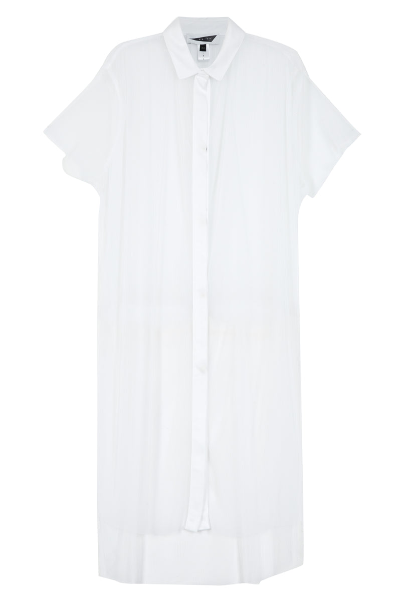 SURIGAO Shirt Dress | White Plisse - Front Shot