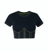 MINDFUL - Navy with Neon Contour Stitching