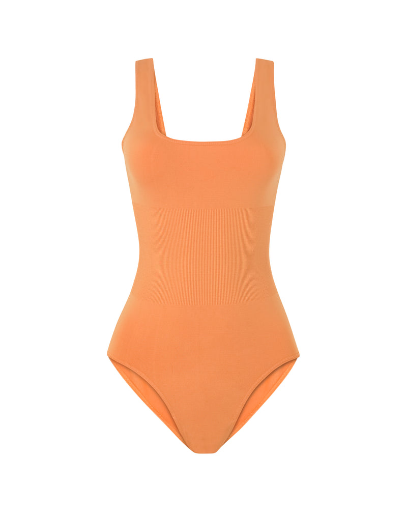 Amorous one-piece swimsuit | apricot | square neckline swimsuit - Shape Control Bathing Suit - tummy control - control bathers |  firm control swimwear  | curvy women - plus size swimsuit  - belly control  - PRISM²  