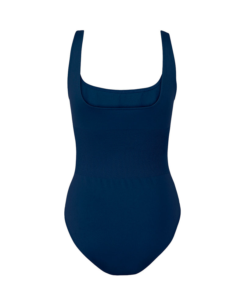 Amorous one-piece swimsuit back | navy | square neckline swimsuit - Shape Control Bathing Suit - tummy control - control bathers |  firm control swimwear  | curvy women - plus size swimsuit  - belly control  - PRISM²  