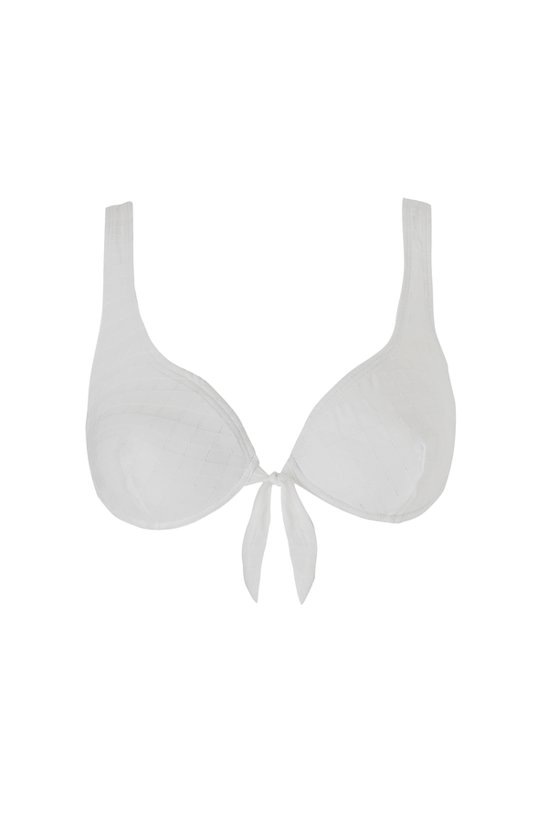 ANTIBES Bikini Top | White Check
