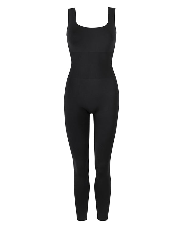 front product shot of Sculpt unitard in black