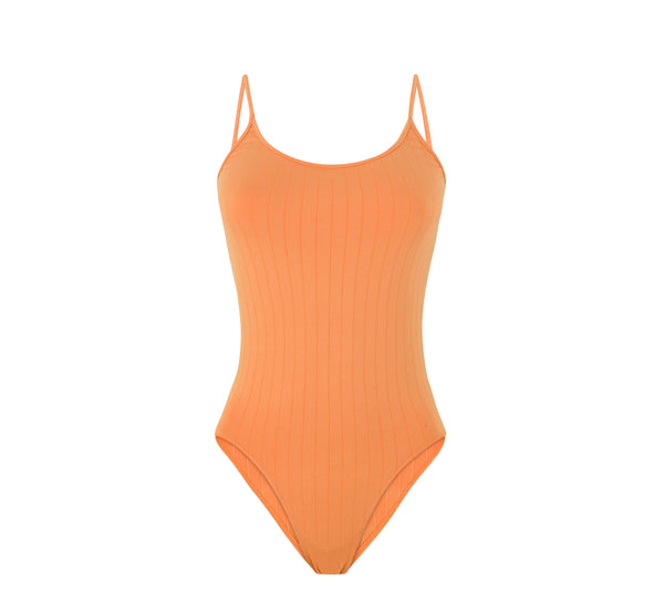 FLAT RIBBED GLORIOUS - Body Swimsuit - Apricot