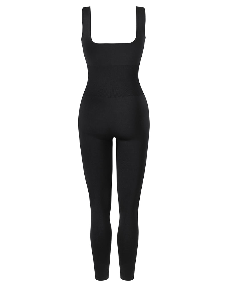 product back shot of Sculpt unitard in black