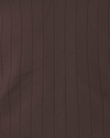 close up image of sapient flat ribbed sculpting t-shirt in chocolate brown - prism2 london