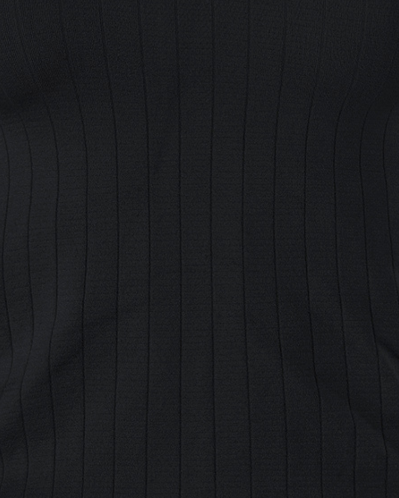 close up image of plus size ladies black gym t shirt 