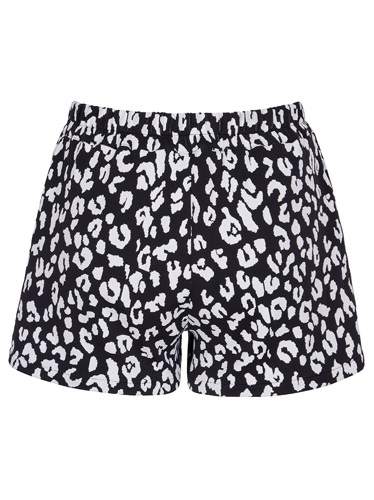 SHORTS - Black Leopard. A classic PRISM shorts made from the finest fabrics. Relaxed a-line shorts slip on w/ elastic waistband, sitting on the hip.