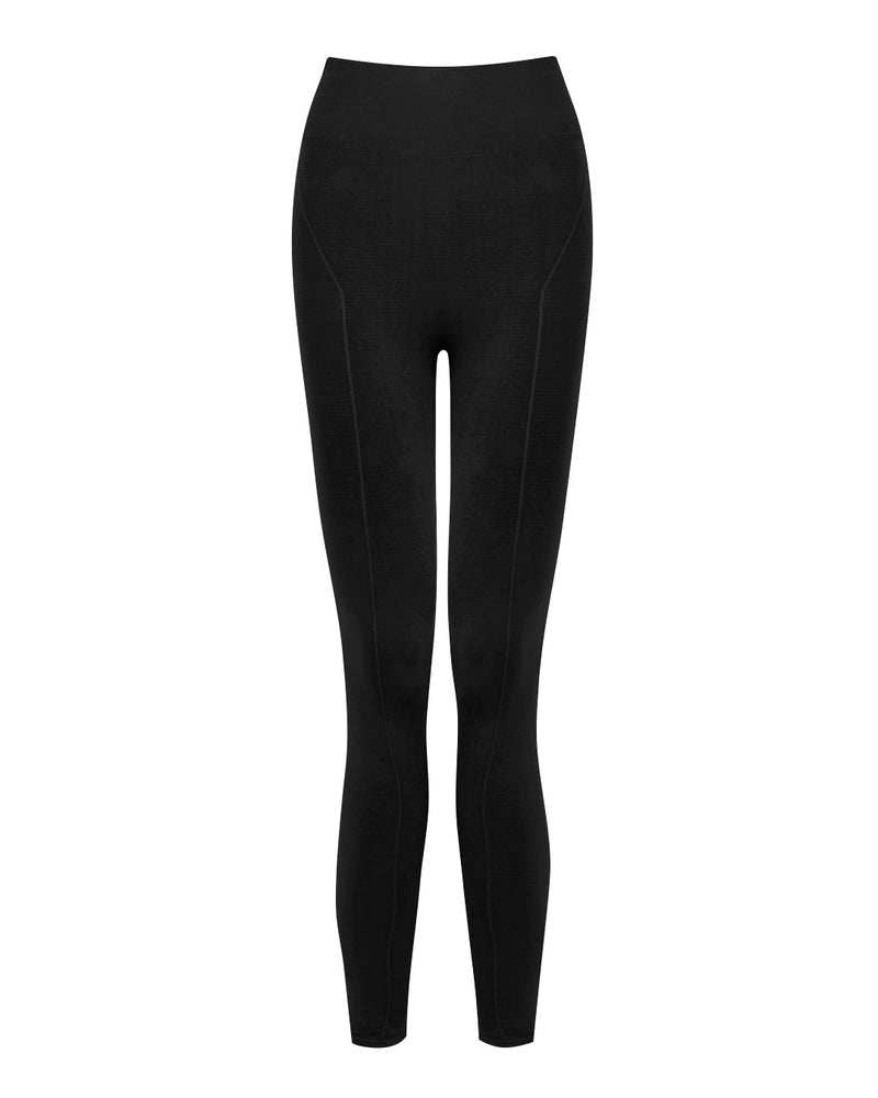 ABUNDANT leggings in black - Slimming Raised Line Detailing - Supportive Plus Size Activewear