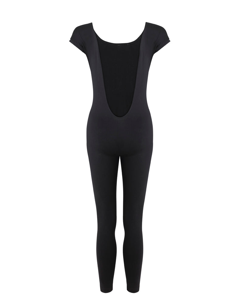 ENLIGHTENED Unitard Black with Blue Contour Line Detail | Full-Length ...