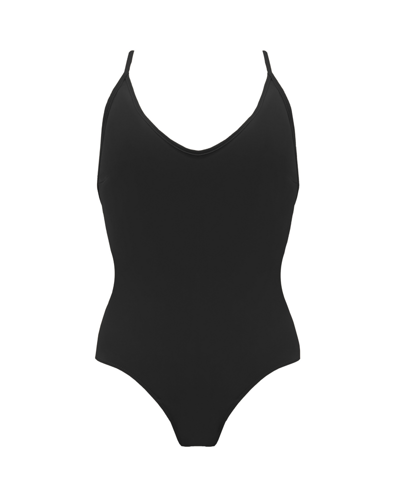 FLAWLESS One-Piece Bodysuit in Black | Low-Cut V-Neck, Multi-Wear (Swim ...