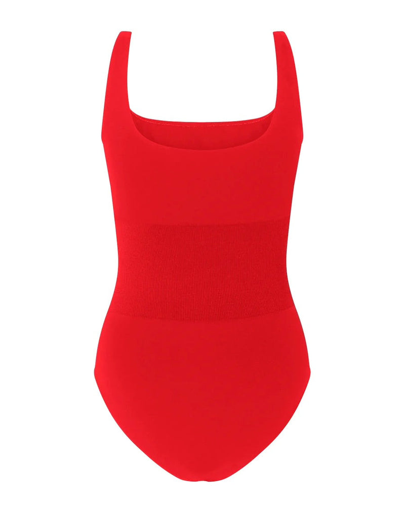 Amorous one piece swimsuit - bright red back - tummy control bathers - curvy women swimwear - PRISM²