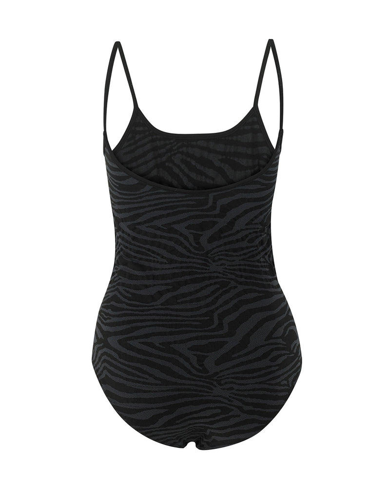 GLORIOUS - Body Swimsuit- Zebra Jacquard