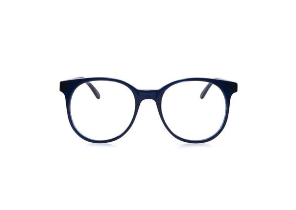 LONDON OPTICAL - Midnight Blue. The London is a PRISM classic. Easy to wear, round frame, oversized and comfortable, perfect for everyday wear. Unisex and suitable for all faces. Lightweight frames are also available in sunglasses.