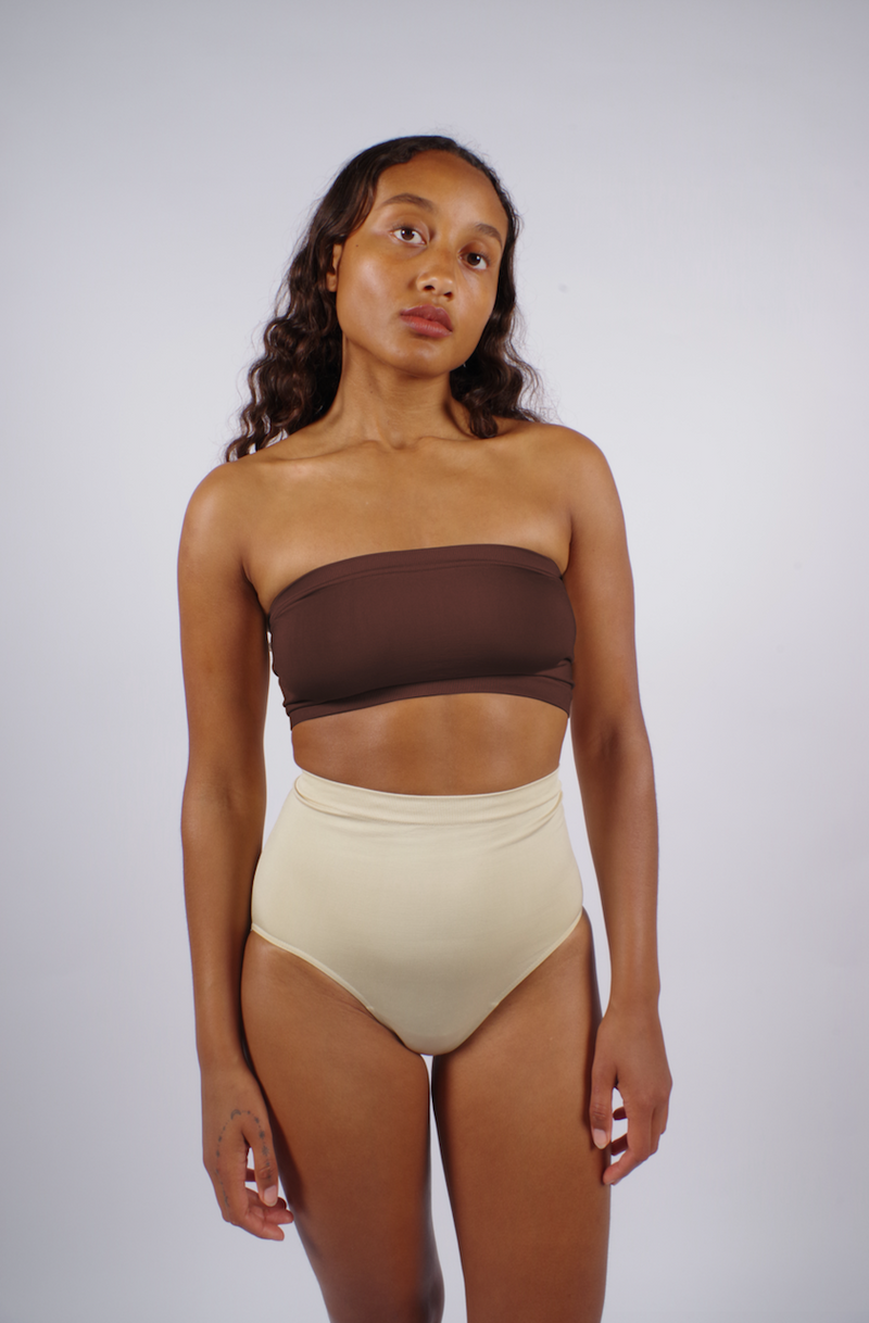 CAPTIVATING - Bandeau Bra Top - Chocolate Brown
