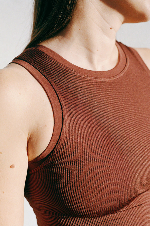 LUMINOUS Ribbed Vest | Maroon | Image 7