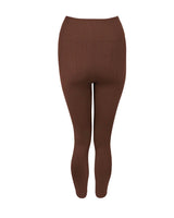 back of maroon ribbed high waisted leggings - prism2 