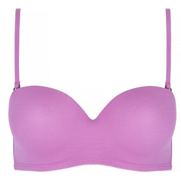 MONTAUK - Magenta. Features moulded cups w/ underwiring & built in padding for additional support w/ subtle lift. Straps are adjustable and removable. 